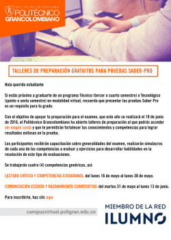 Comunicado Talleres de Preparaci&oacute;n Saber Pro