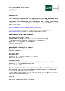 Presentaci&oacute;n de las materias del curso 2016-2017 Jos&eacute;