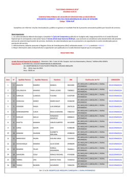 Item N&deg; Apellido Paterno Apellido Materno Nombres DNI