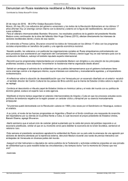 Denuncian en Rusia resistencia neoliberal a &Atilde;