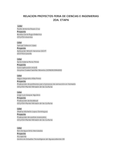 relacion proyectos feria de ciencias e ingenierias 2da. etapa