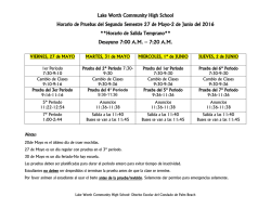 Lake Worth Community High School Horario de Pruebas del