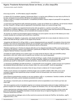 Nigeria: Presidente Muhammadu Buhari sin flores