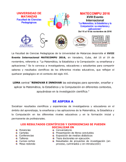 su ense&ntilde;anza y aplicaciones, MATECOMPU 2016