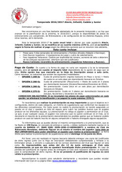CLUB BALONCESTO MORATALAZ Esta cuota incluye :