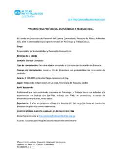 centro comunitario riosucio - Aldeas Infantiles SOS Colombia