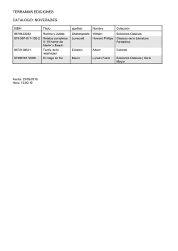 terramar ediciones catalogo: novedades