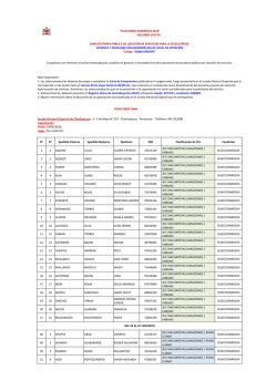 N&deg; N&deg; Apellido Paterno Apellido Materno Nombres DNI