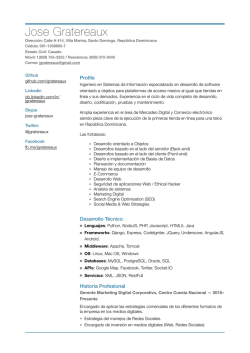 Jose Gratereaux - Dev Resume actual (Spanish)