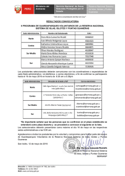 resultados - SERNANP - Servicio Nacional de &Aacute;reas Naturales