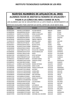 IMSS - Instituto Tecnol&oacute;gico Superior de los R&iacute;os