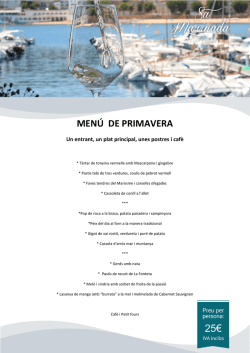 men&uacute; de primavera - Restaurant Sa Marinada