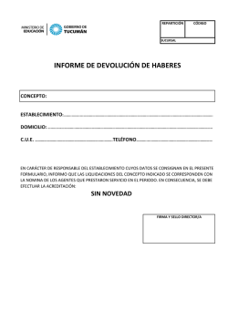 Informe de Devoluci&oacute;n de Haberes (Sin novedad)
