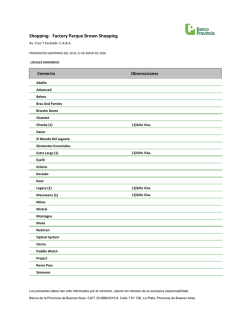 Informe Shoppings - Banco Provincia