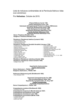 Lista de moluscos marinos de las regiones