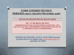 calendario de sesion extraordinaria cosie periodo 2016/1