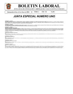 boletin laboral - Junta Texcoco - Gobierno del Estado de M&eacute;xico