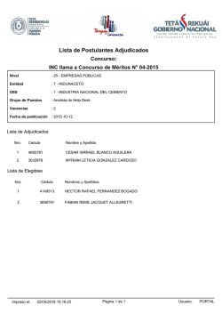 Lista de Postulantes Adjudicados