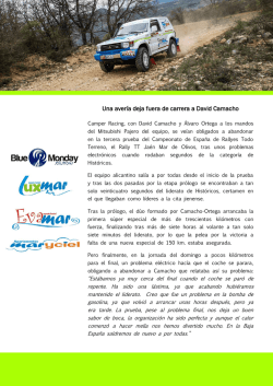 Una aver&iacute;a deja fuera de carrera a David Camacho