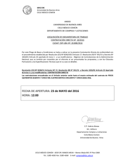 FECHA DE APERTURA: 23 de MAYO del 2016 HORA: 12:00