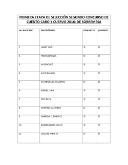 Primera selecci&oacute;n II Concurso de Cuento Caro y Cuervo 2016