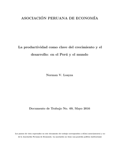 La productividad como clave del crecimiento y el desarrollo