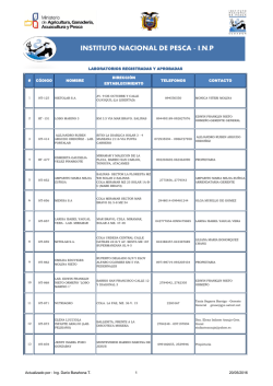 Laboratorios de Larvas - Instituto Nacional de Pesca