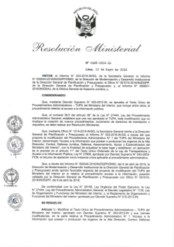 texto unico de procedimientos administrativos &ndash; tupa del ministerio