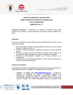 Informaci&oacute;n apoyo alimentario - II periodo acad&eacute;mico de 2016