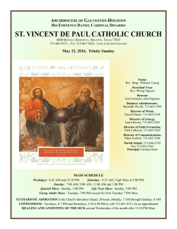 May 22, 2016, Trinity Sunday - St. Vincent de Paul | Houston, TX