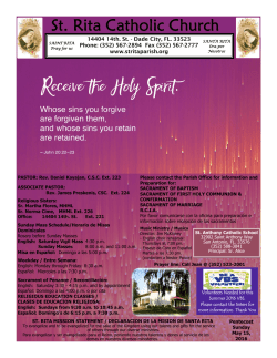 WEEK OF May 15, 2016 - St. Rita Catholic Church