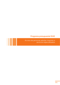 Programa presupuestal 0142
