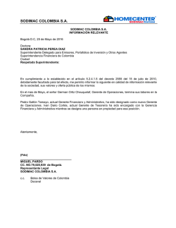 sodimac colombia sa - Superintendencia Financiera de Colombia
