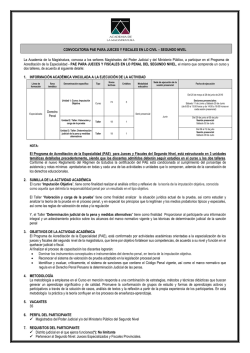 CONVOCATORIA PAE PARA JUECES Y FISCALES EN LO