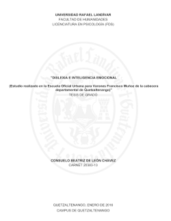 "DISLEXIA E INTELIGENCIA EMOCIONAL (Estudio realizado en la