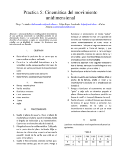 Practica 5: Cinem&aacute;tica del movimiento unidimensional