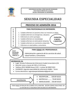 segunda especialidad - Universidad Nacional Jorge Basadre
