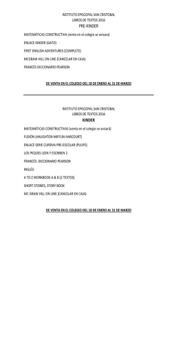 Listado de textos de Primaria - Instituto Episcopal San Crist&oacute;bal