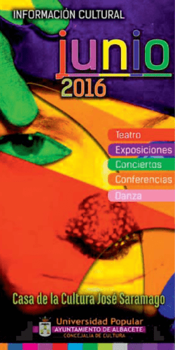 Informaci&oacute;n cultural de junio 2016