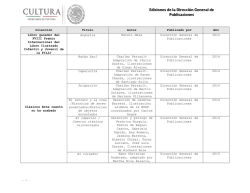 Ediciones y coediciones - Direcci&oacute;n General de Publicaciones
