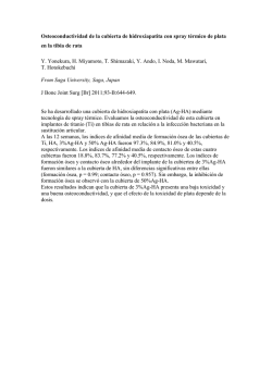 Osteoconductividad de la cubierta de hidroxiapatita con spray