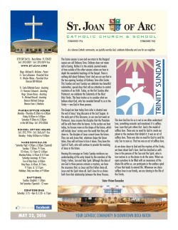 may 22 &bull; st. joan of arc &bull; 1 may 22, 2016 your catholic community in