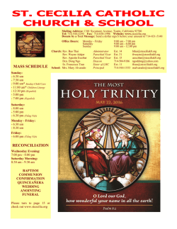 mass schedule reconciliation - St. Cecilia Catholic Church