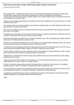 Elecciones amenazan romper fraternidad seg&Atilde;&ordm;n