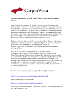 Concurso Internacional Anual de CarpetVista se encuentra ahora