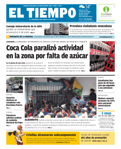 Coca Cola paraliz&oacute; actividad en la zona por falta de az&uacute;car