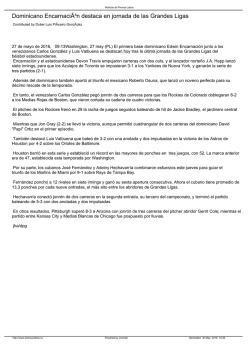Dominicano Encarnaci&Atilde;&sup3;n destaca en jornada de