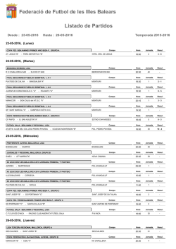 Listado de Partidos - Sports de ca Nostra