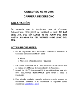Aclaraciones del Concurso