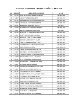 RELACION DE SALIDA DE LA CIA DE 4TO A&Ntilde;O